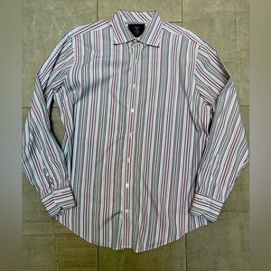Mens striped dress shirt in modern colors - so cool! 100% cotton